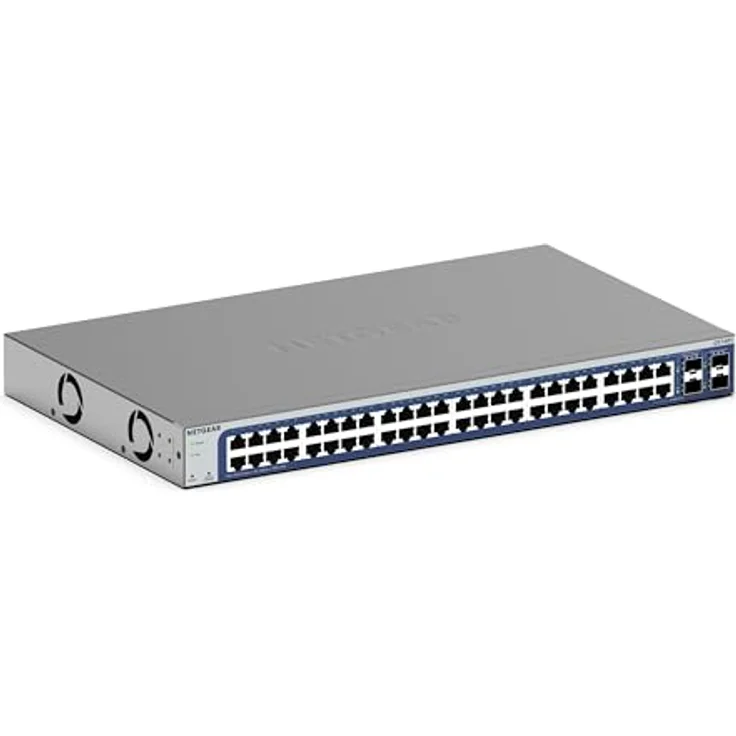 NETGEAR GS748T 48-Port Gigabit Ethernet Smart Switch: Managed, inkl. 1 Jahr Insight Cloud Management, mit 2 1G SFP und 2 1G Combo, Desktop- oder Rack-Befestigung, Design in schwarz – Bild 1