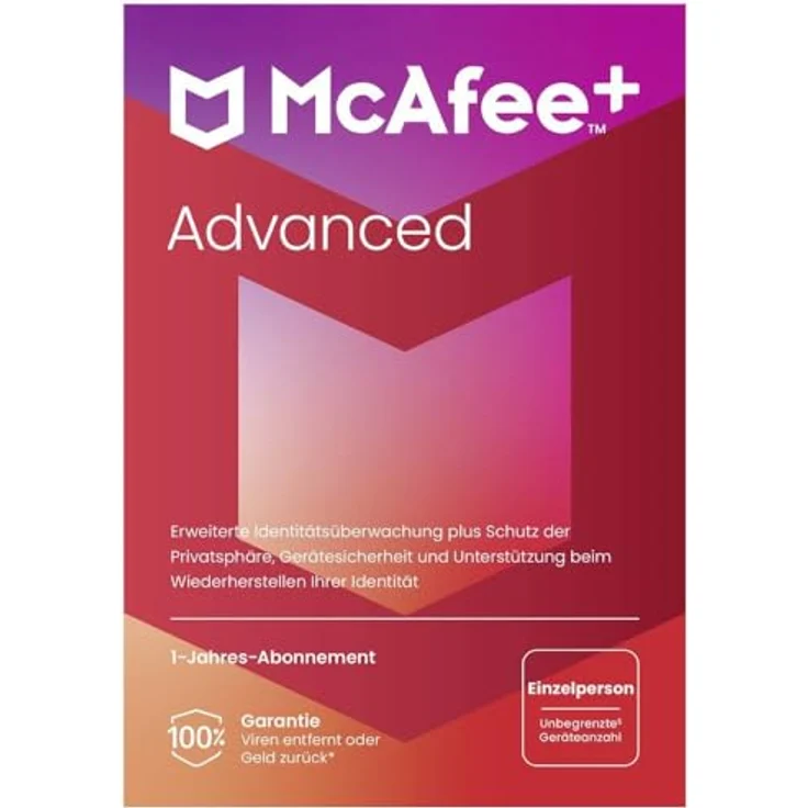 McAfee McAfee+ Advanced Individual 2026, Antivirenprogramm mit fortschrittlicher Bedrohungserkennung und Datenschutzfunktionen – Bild 2
