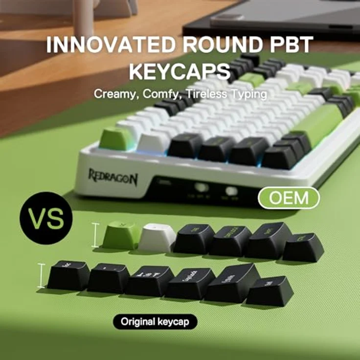 Redragon K686 PRO Kabellose Gasket RGB-Gaming-Tastatur, 98 Tasten, 3-Mode Verbindung, Custom Mint Mambo Schalter, 5-lagige Geräuschdämpfung – Bild 4