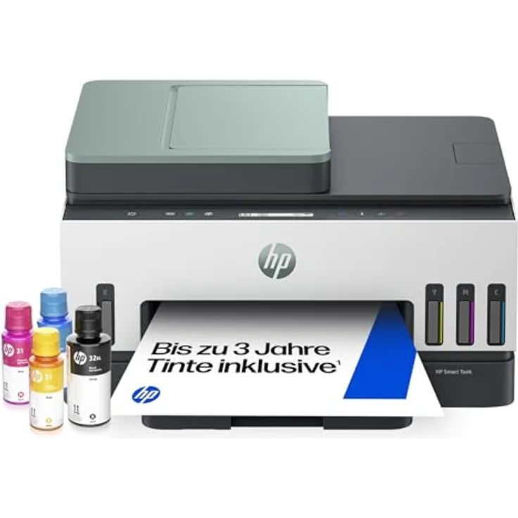 HP Smart Tank 7307, Multifunktionsdrucker mit Wireless, 4800 x 1200 DPI, A4, beidseitiger Druck, Farbkopieren, automatischer Dokumenteneinzug