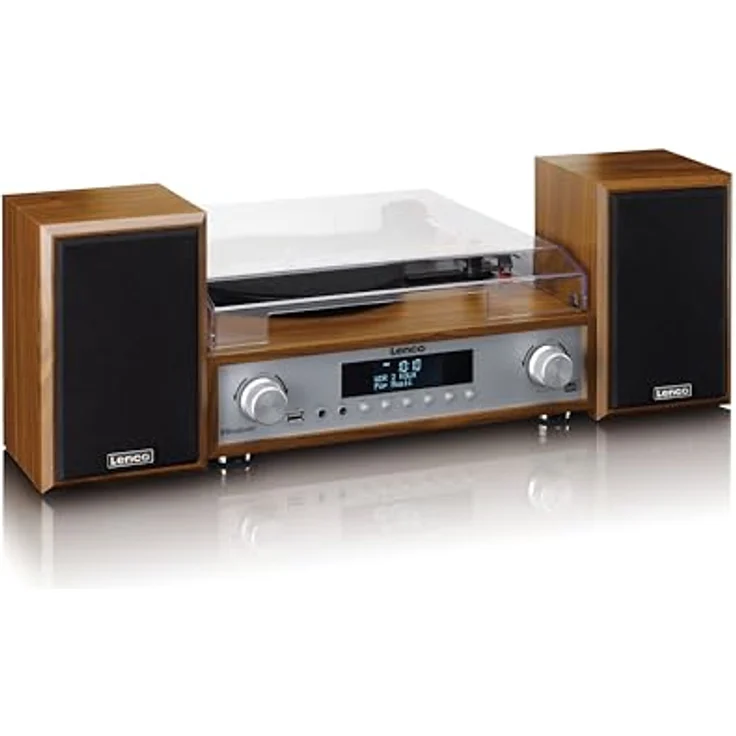 Lenco MC-160WD Hifi-Set DAB+, FM-Radio, Plattenspieler und Bluetooth Radioplattenspieler (Bluetooth) in holzfarben – Bild 5