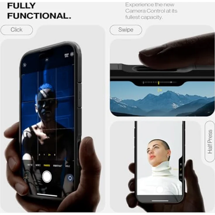 Spigen iPhone 16 Pro Tough Armor T (AI) MagFit Hülle - Schwarz, Kamerasteuerung aktiviert, Kompatibel mit MagSafe Zubehör – Bild 4