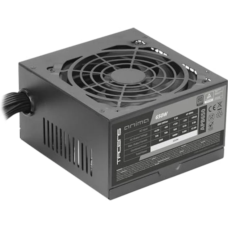 Tacens APB650, 650W ATX Netzteil, 80PLUS Bronze, flüsterleiser Betrieb, schwarz – Bild 2