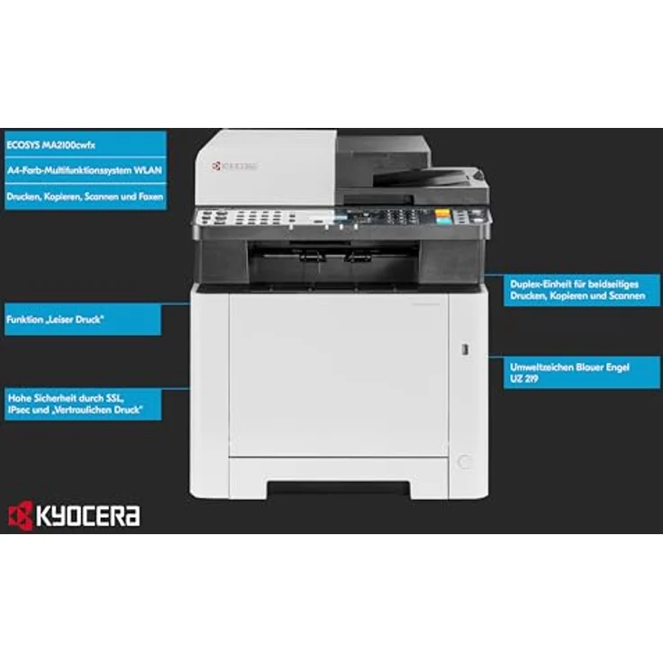 Kyocera Ecosys MA2100cfx/Plus Laserdrucker Multifunktionsgerät Farbe. Drucker Scanner Kopierer, Fax. Inkl. LAN, USB 2.0 und Mobile-Print, inkl. 3 Jahre Full Service Vor-Ort. – Bild 3