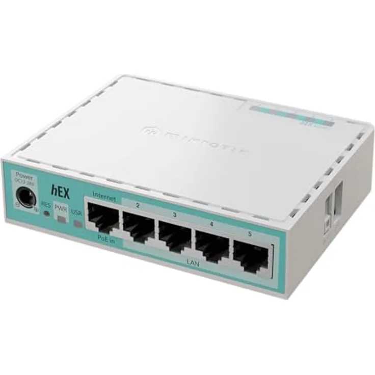 MikroTik RouterBOARD E50UG, hEX, 5x Gigabit, USB, micro SD - Leistungsfähiger Router für Zuhause, ARM CPU, extra RAM