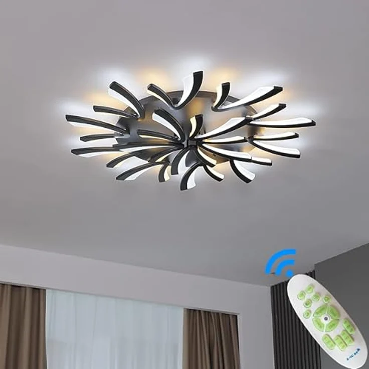 Eurotondisplay NEU XW062B-15 120cm LED Deckenlampe mit Fernbedienung, dimmbar, schwarz – Bild 2