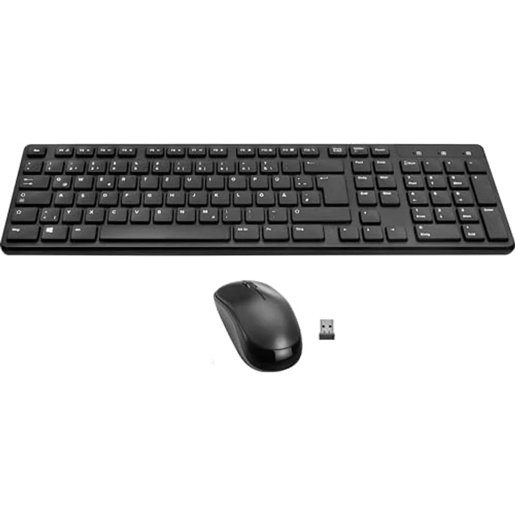 Speedlink SIGNIUM Deskset, kabelloses USB Wireless Tastatur Maus Set, deutsches QWERTZ Layout, 1200dpi Sensor, Batteriebetrieben, schwarz – Bild 1