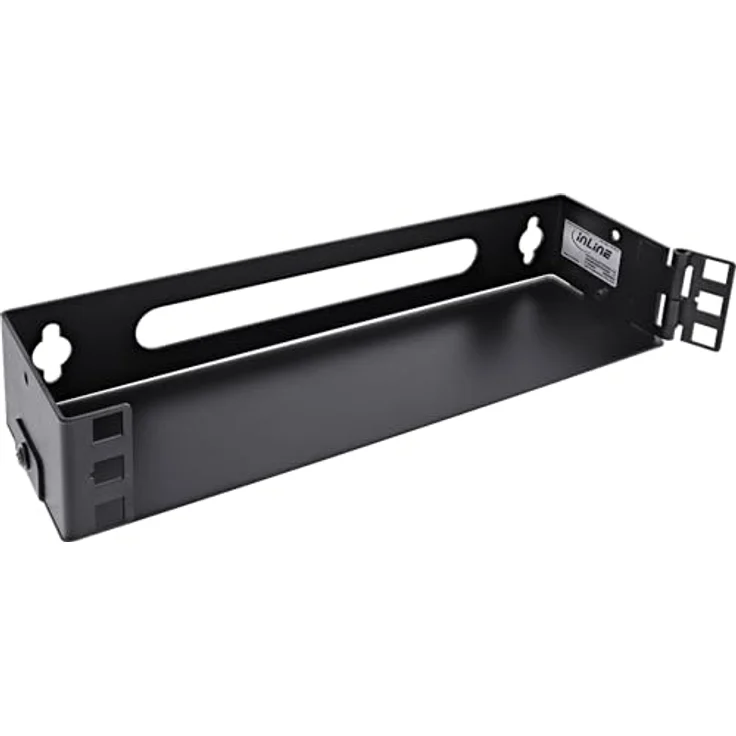 InLine 10 Zoll Mini Rack zur Wandmontage, 1HE stabile Halterung aus Metall, pulverbeschichtet, schwarz, 7,6 cm, für Netzwerkkomponenten, Modell 10101A – Bild 4