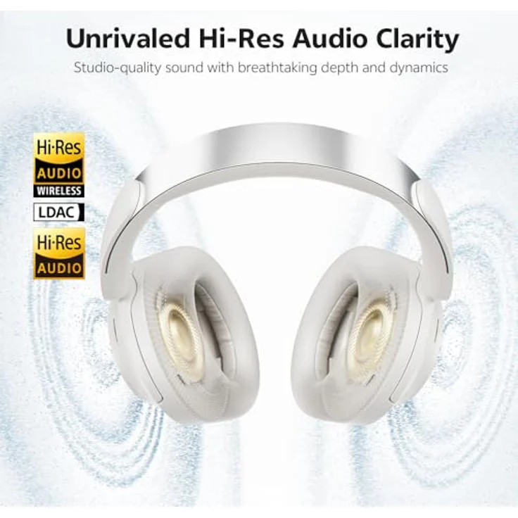 QCY H3S Over Ear Bluetooth Kopfhörer, Hybrid Aktive Noise Cancelling, Hi-Res Audio, 102 Std Akkulaufzeit, Bluetooth 6.0, Dual Verbindung – Bild 4