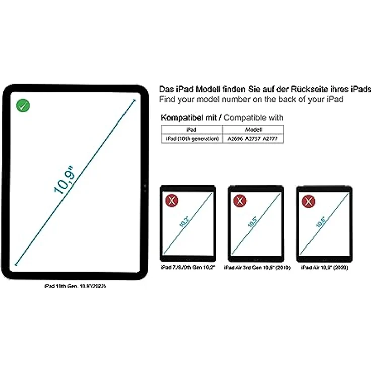 iPad 10,9" (10. Gen.) Tablet-Schutzhülle mit Kickstand und Stift-/Pencilhalter - robust und stossfest - ideal für Kinder, Schule und Unterricht - Aqua – Bild 3