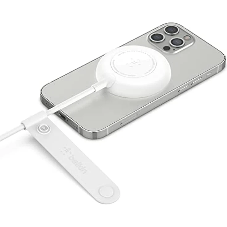 Belkin MagSafe Ladegerät, Magnetisches Kabelloses Ladegerät mit 2-m-Kabel für iPhone 14/13 Serie und MagSafe-fähige Geräte – Weiß – Bild 4