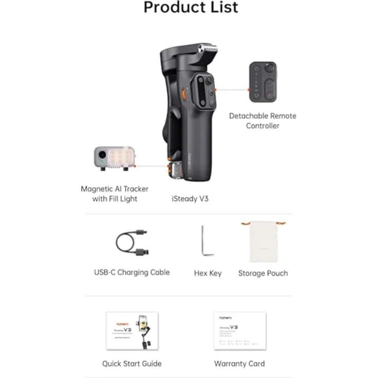 Hohem iSteady V3, Gimbal-Stativ für Smartphones, schwarz – Bild 10