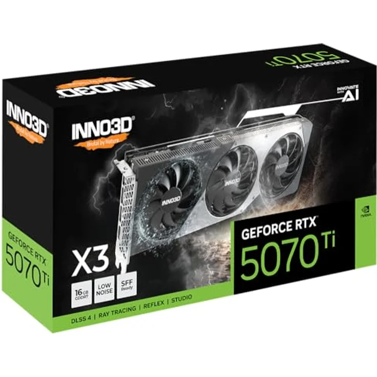 Inno3D GeForce RTX 5070 Ti X3 OC 16GB GDDR7 Grafikkarte mit Reflex 2 RTX AI DLSS4 – Bild 3
