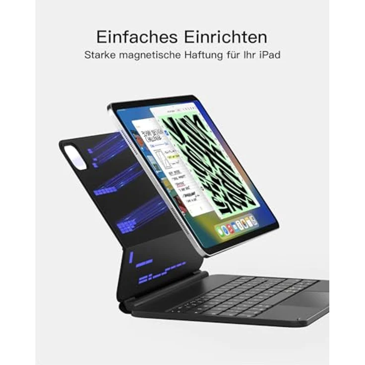Inateck Magnetische Tastatur hülle für iPad Air 11 Zoll 2024 (M2), iPad Air 5/4 Gen 2022,Magic Keyboard für iPad Pro 11 Zoll 4/3/2/1, 7-Farbige Hintergrundbeleuchtung,KB09119 – Bild 4