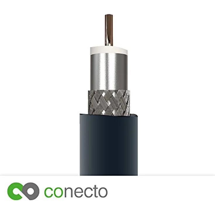 conecto HQ TV Antennenkabel Anschlusskabel für DVB-C, DVB-T/T2 4K UHD 1080p FULL HD HDTV 3D (Koaxialkabel, TV-Stecker TV-Buchse, doppelte Schirmung, vergoldete Stecker) schwarz 1,0m – Bild 4