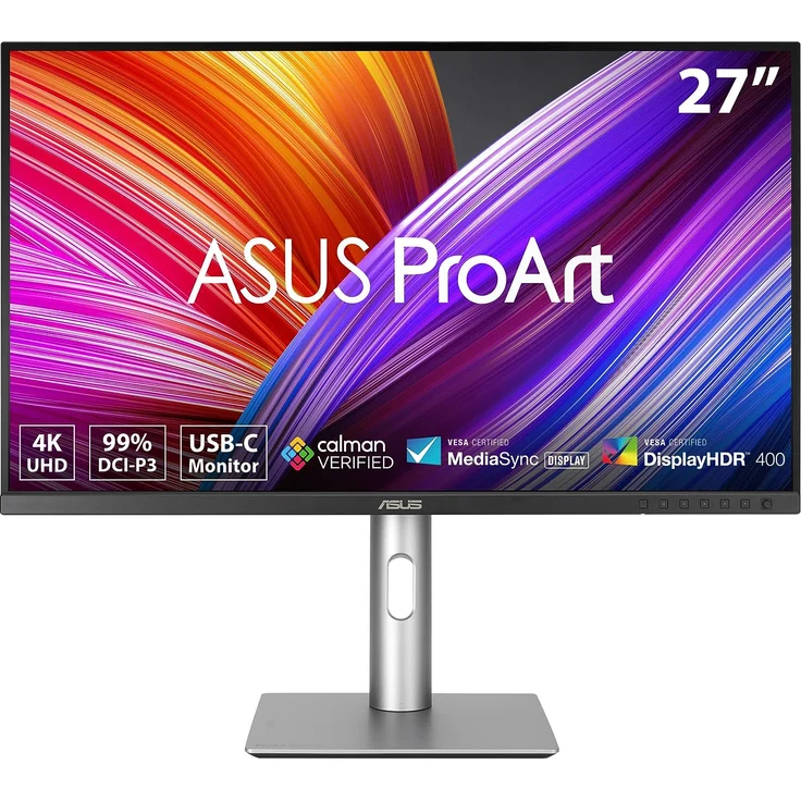 ASUS ProArt PA279CRV | 27 Zoll 4K UHD Professioneller Monitor | 16:9 IPS, 3840x2160 | ergonomisch, Pivot, Calman, hohe Farbtreue, DisplayHDR 400 | DisplayPort, HDMI, 96W USB-C, USB-Hub, Speaker – Bild 1