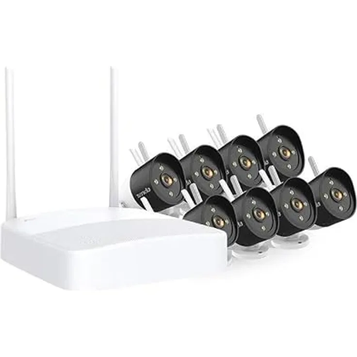 iGet Tenda K4W-3TC, Video Security Kit 2K mit WLAN, Netzwerkkamera für Außenbereich, Weiß, mit Bewegungsmelder und Nachtsicht