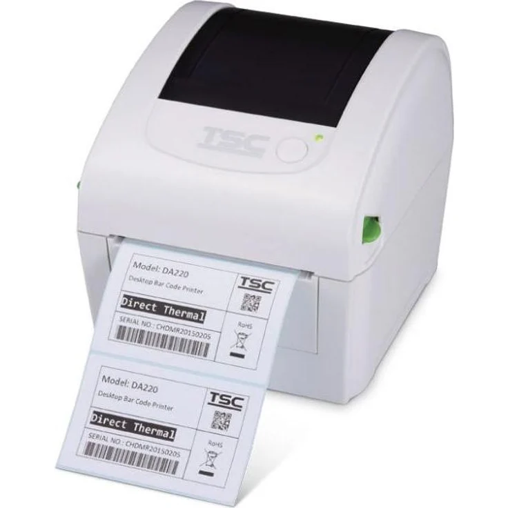 TSC DA220W Etikettendrucker, 203 dpi, 6 ips, desinfizierbares Gehäuse, USB & Ethernet, weiß