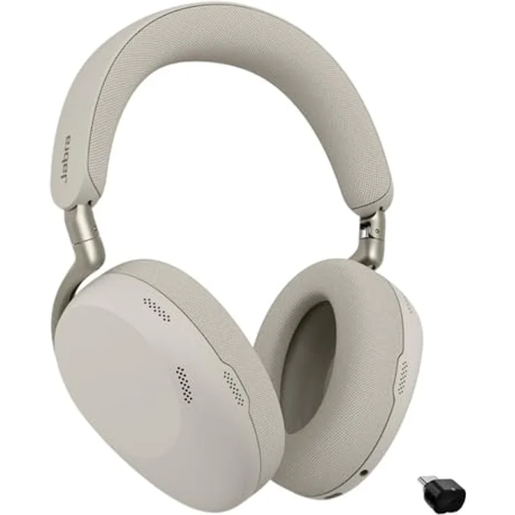 Jabra Evolve3 85, schnurloses Stereo Headset mit KI-gestützter Sprachisolierung und adaptiver Geräuschunterdrückung, Bluetooth, USB-C, Warmgrau – Bild 4
