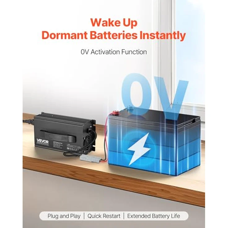 VEVOR 24 V 20 A Lithium-Batterieladegerät mit 29,2 V DC Ladespannung, Anderson-Anschluss und 0-V-Aktivierung für LiFePO4-Deep-Cycle-Akkus von Booten und Wohnmobilen – Bild 4