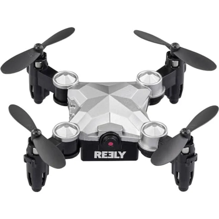 Reely Suitcase Mini Drone 480P RTF, Kameradrohne für Einsteiger mit 360° Flip und Altitude Hold, Silber-Schwarz – Bild 2