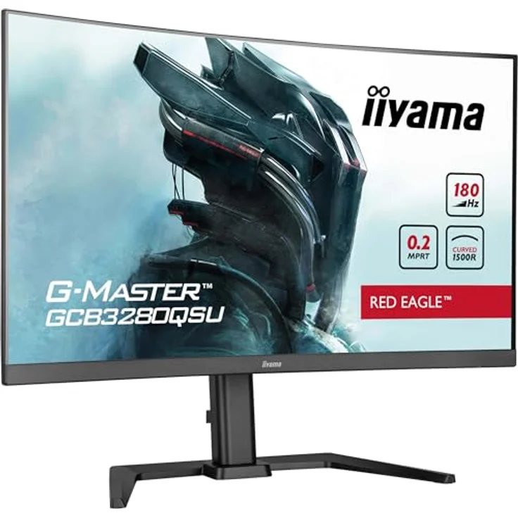iiyama G-Master Red Eagle GCB3280QSU-B2 Curved 1500R 80cm 31,5“ VA LED Gaming Monitor WQHD HDMI DP USB3.2 0.2ms 180Hz HDR Adaptive Sync Höhenverstellung schwarz – Bild 1