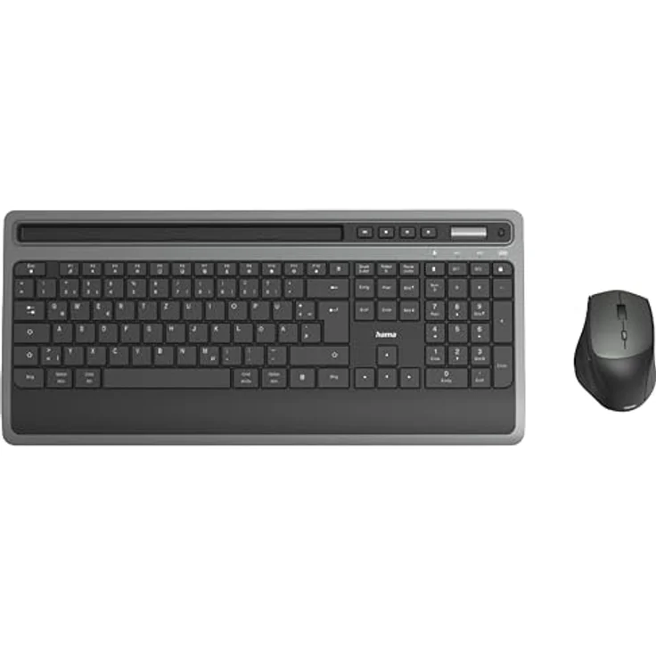 Hama Tastatur Maus Set kabellos (Multi Device Tastatur, Tastatur kabellos, Maus kabellos, Bluetooth Tastatur mit Maus, Tastatur Bluetooth, Funktastatur, Funkmaus, Maus Bluetooth) schwarz/anthrazit – Bild 2