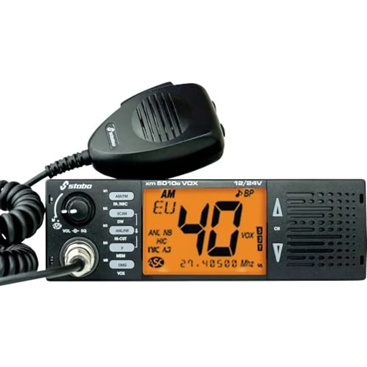 Stabo XM 5010E VOX 12/24V 30259, CB-Funkgerät mit 40 Kanälen, XL-LCD-Anzeige und VOX-Funktion – Bild 2