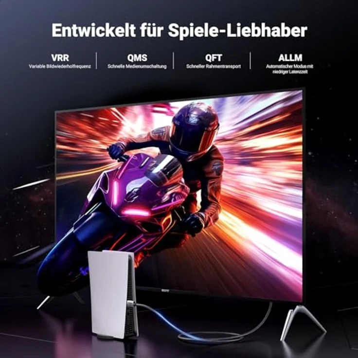 UGREEN HDMI 2.1 Kabel 10K 8K 60Hz 4K 240Hz 165Hz 144Hz 120Hz 48Gbit/s High Speed, eARC HDR 10+ Dolby Vision VRR kompatibel mit TV/PS5/PS4/Xbox-Serie X/Monitor/Laptop, Schwarz (2M) – Bild 4