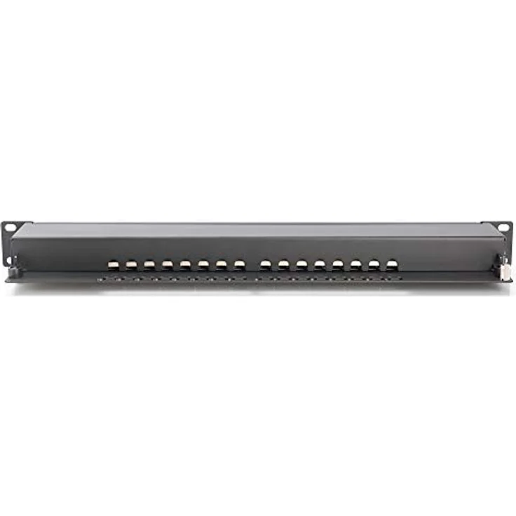 DIGITUS Professional, Cat 6 LSA Patchpanel, 16-Port, 19'' Rackmontage 1HE, geschirmt, zentraler Erdungsanschluss, Schwarz – Bild 3