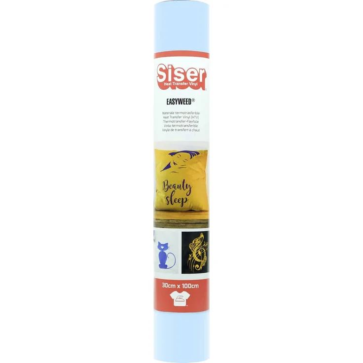 Siser Transferfolie, PVC-frei, Schnittbreite 30 cm, hellblau, hohe Waschbeständigkeit, ideal für Cad-Cut ® Anwendungen