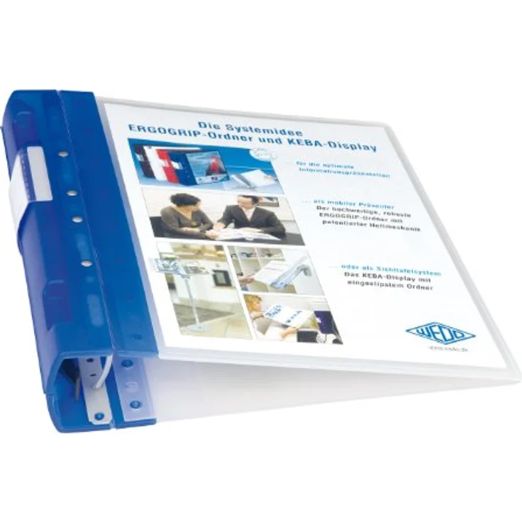 WEDO Aktenordner ERGOGRIP, ICE blau, A4 Format, mit transparentem Deckel und 4 Ring Mechanik – Bild 2