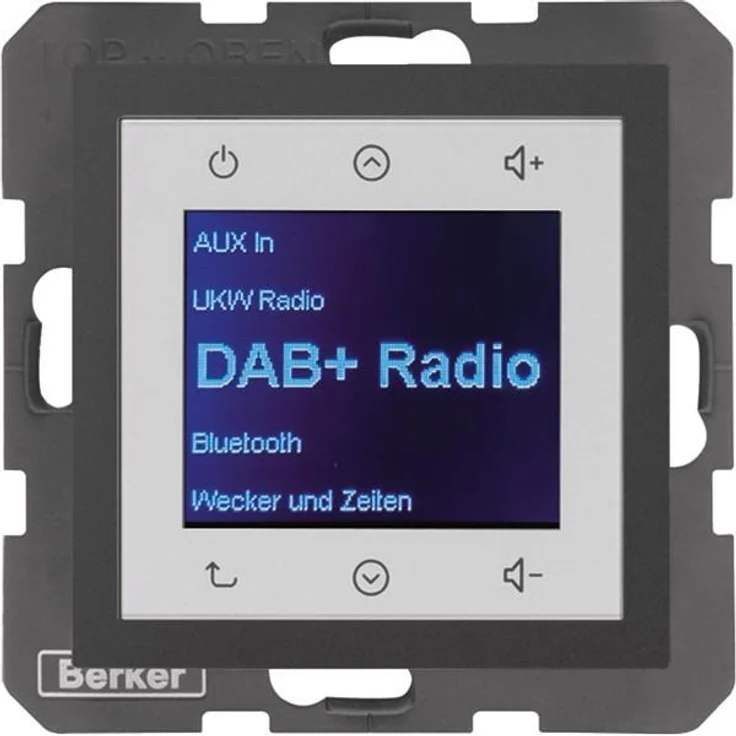Berker BERK Radio Touch (DAB+), modernes Unterputz-Radio mit RDS-Anzeige, AUX IN und Hotelmode