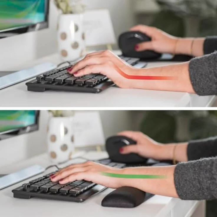 Hama Ergo Tastatur-Handballenauflage, Ergonomische Handballenauflage mit Memory Foam, Schwarz – Bild 4