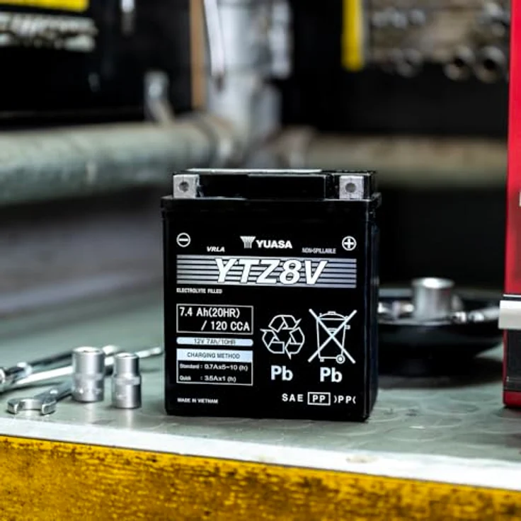 Yuasa YTZ8V Motorradbatterie 12V 7Ah, wartungsfreie Hochleistungsbatterie für Motorräder und Nutzfahrzeuge – Bild 2