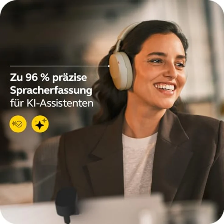 Jabra Evolve3 85, schnurloses Stereo Headset mit KI-gestützter Sprachisolierung und adaptiver Geräuschunterdrückung, Bluetooth, USB-C, Warmgrau – Bild 11