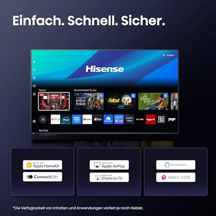 Hisense 65U8Q 65" Mini-LED ULED TV, 4K UHD, Dolby Atmos, 165Hz Game Mode PRO, Alexa, HDR, VIDAA U9 – Bild 12