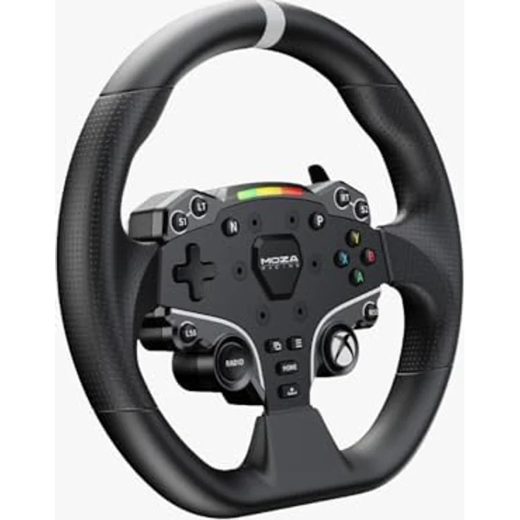 Moza Racing MOZA ES-Xbox Steering Wheel, originalgetreuer Racing-Look, integrierte Schaltanzeige, Aluminium und Leder, 280 mm, schwarz – Bild 2