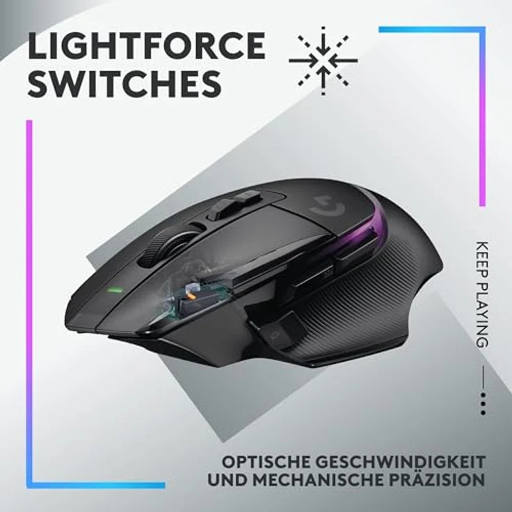 Logitech G G502 X Plus Lightspeed + G640 SE Combo, Kabellose RGB-Gaming-Maus mit HERO 25K Sensor und großem Stoff-Gaming-Mauspad (460 x 400 x 3 mm), Schwarz – Bild 2