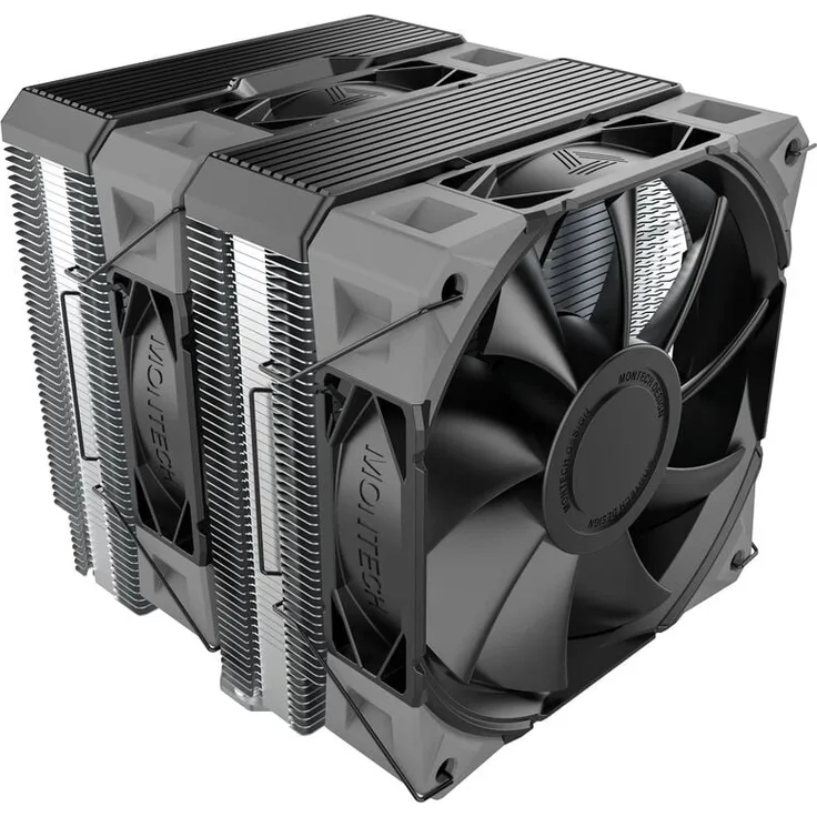 Montech NX600 Dual Tower CPU Kühler, 2x 120mm PWM-Lüfter, 6 Heatpipes, schwarz