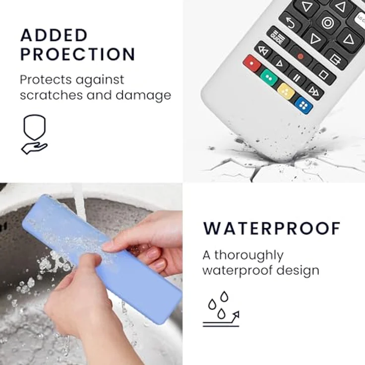 kwmobile Hülle für Fernbedienung kompatibel mit LG Smart TV AKB - Silikon Case in Weiß, rutschfest und reißfest – Bild 4