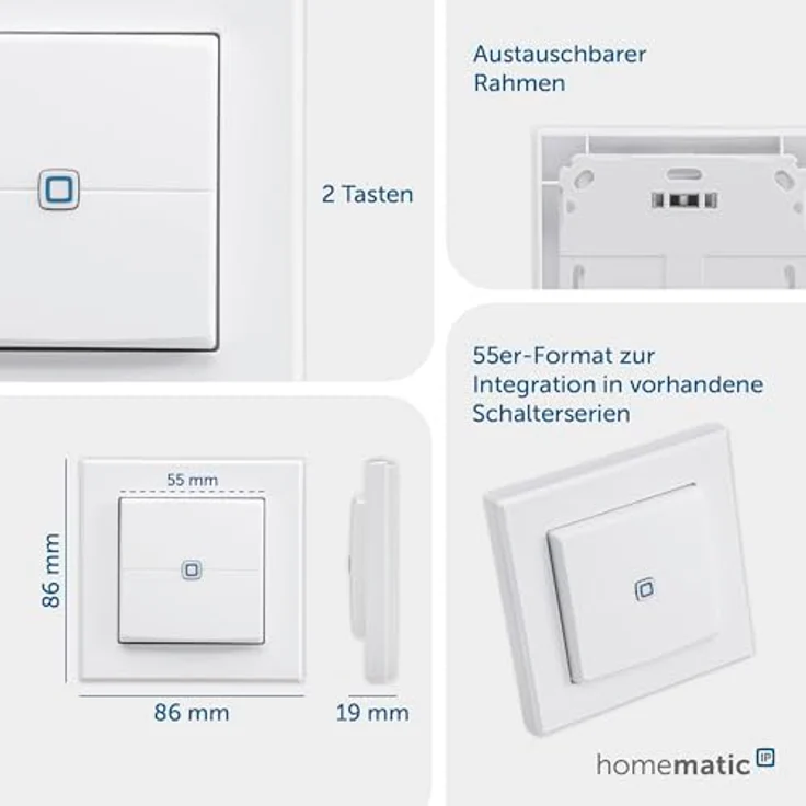 Homematic IP Wandtaster – 2-fach (HmIP-WRC2) – Bild 3