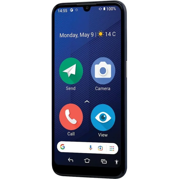 Doro 8200, 4G Senioren Smartphone, Noruftaste, Triple Kamera, Android 12 Go, 64 GB Speicher, Hörgerätekompatibilität, blau/schwarz