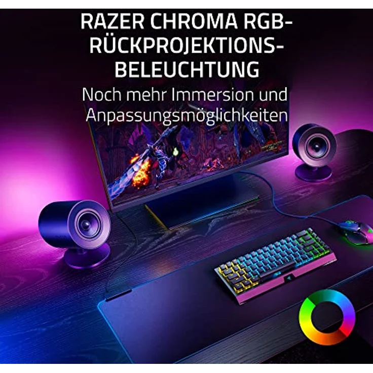 RAZER PC-Lautsprecher, kabelloses 2.1 Surround Sound System, schwarz – Bild 4
