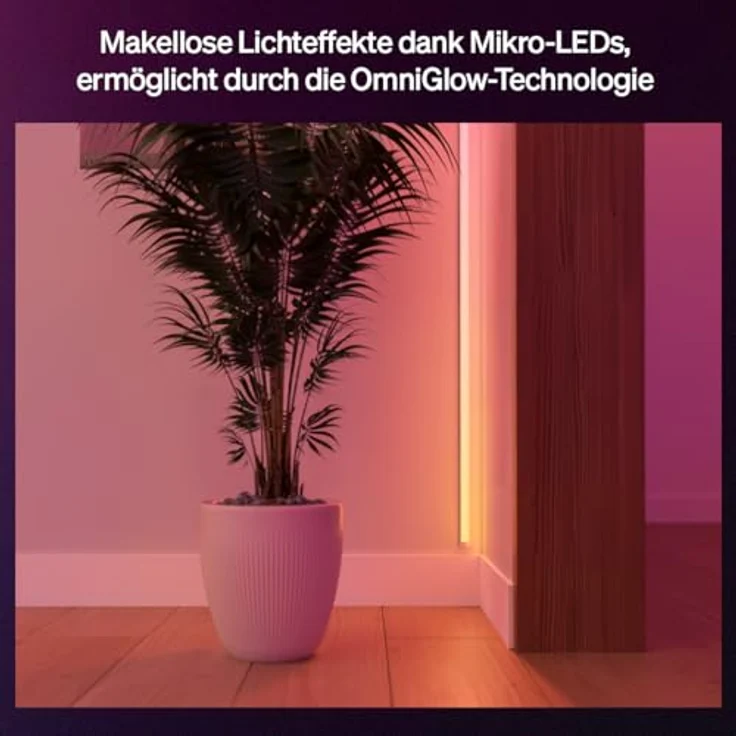 Philips Hue OmniGlow 3m Mikro LED-Lightstrip, 2700 lm, Flexible Innenbeleuchtung, Zuschneidbar, App- und Sprachsteuerung – Bild 2