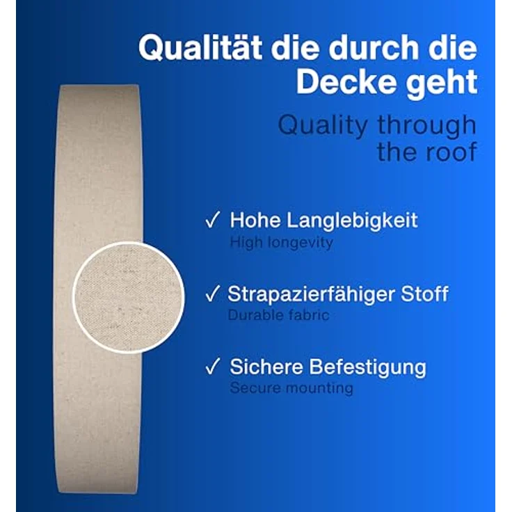 REV Deckenleuchte 60cm mit Stoff-Lampenschirm im Vintage-Look, taupe - ideal für Schlafzimmer & Wohnzimmer – Bild 3