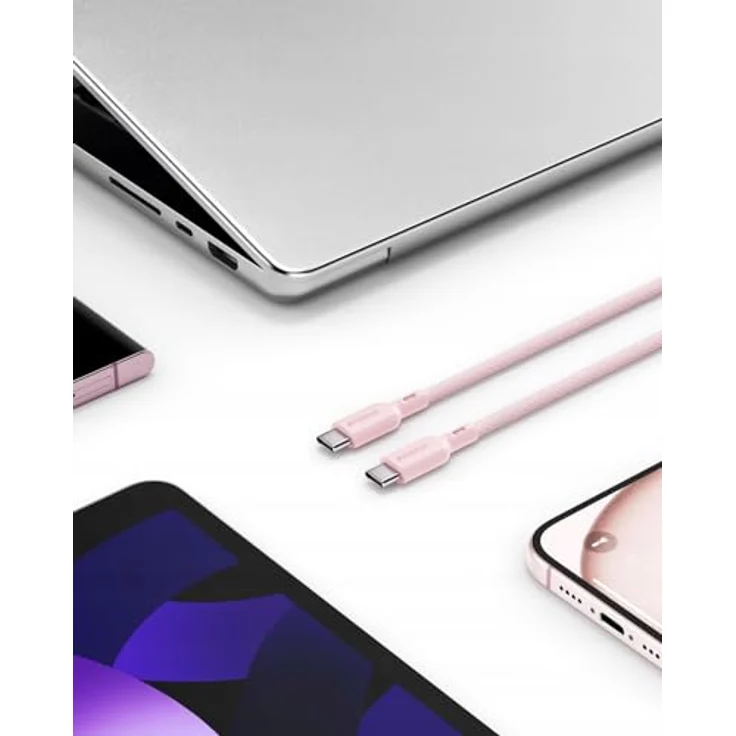 Innostyle USB-C Polyamid Schnellladekabel 240W 2m Rosa, Hochgeschwindigkeits-Datenübertragung für iPhone & Samsung – Bild 8