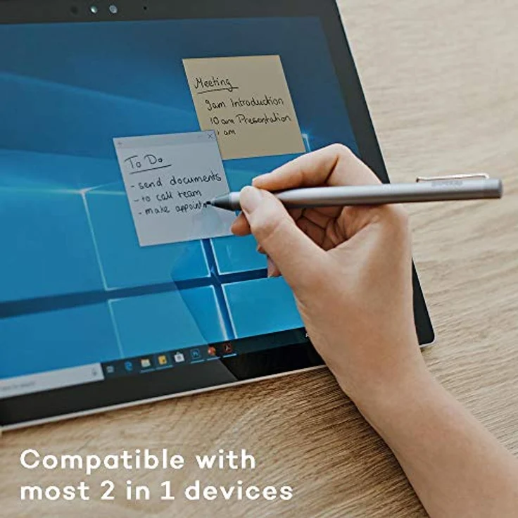 Wacom Bamboo Ink-Active Stylus (2. Generation, mit 4.096 Druckstufen zum natürlichen Schreiben & Anfertigen von Notizen auf stiftfähigen Touchscreen-Geräten mit Microsoft Windows 10) grau – Bild 5