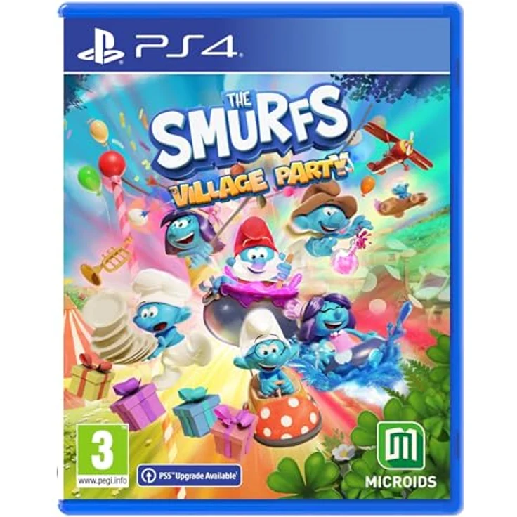 MICROÏDS The Smurfs: Village Party, PS4-Spiel für mehrere Spieler mit bunt gestaltetem Smurf-Dorf – Bild 1