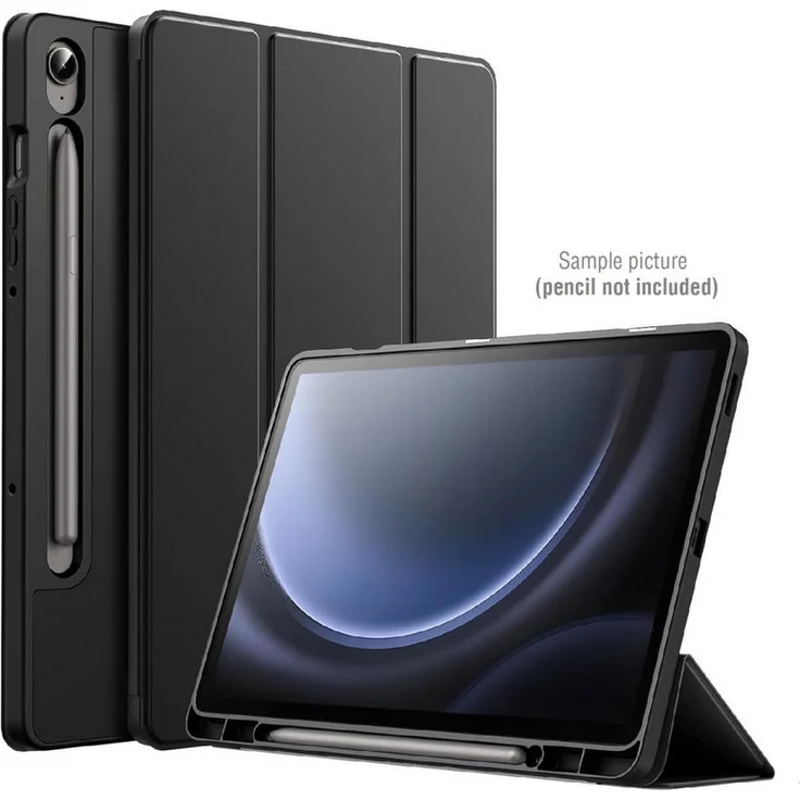 4smarts Folio Case Basic für Samsung Galaxy Tab S10+, stoßfeste Schutzhülle mit Wake-Up-Funktion, zwei Betrachtungswinkeln und Pencil-Halterung